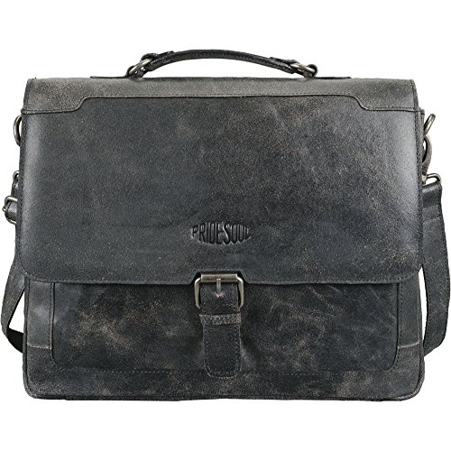 Pride and Soul Unisex Businesstasche Scratch, Laptoptasche Leder Computer, Schwarz (Schwarz), 11.5x29x36 Cm B X H X T EU von Pride and Soul