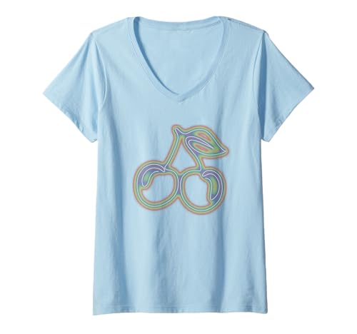 Damen Pride Cherries T-Shirt mit V-Ausschnitt Damen Pride Cherries T-Shirt mit V-Ausschnitt von Pride