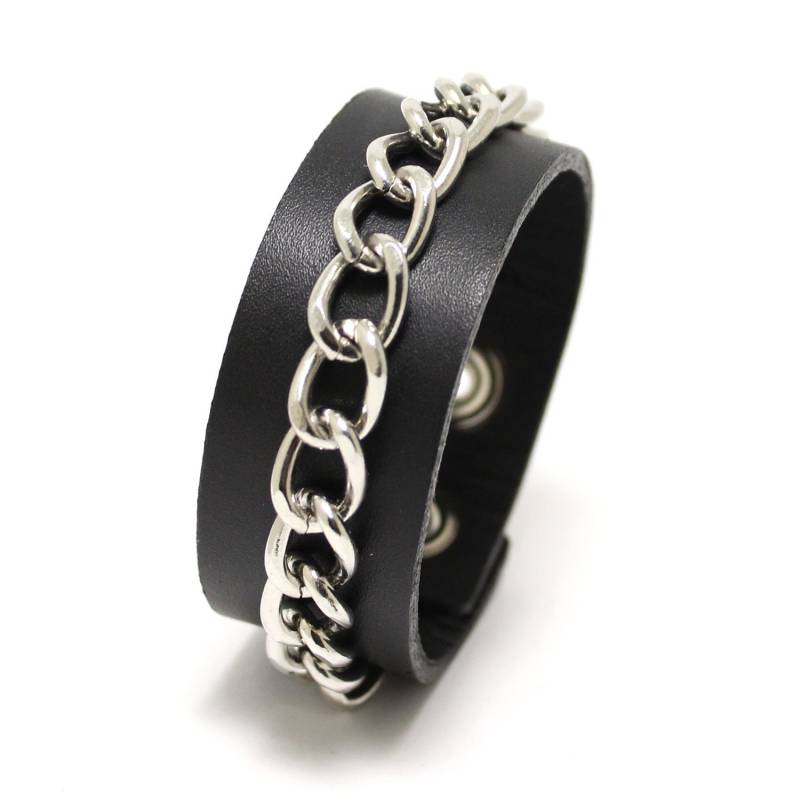 Hard Rock Leder Armband Metallkette Gothic Armstulpe Hard Rock Leder Armband Metallkette Gothic Armstulpe von PrideAndBright