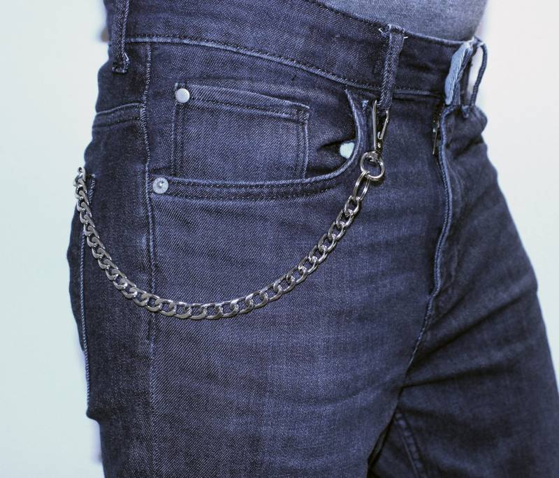 stahlhosen Kette Blue Nickel Jeans Schlüsselanhänger, Unisex Schlüsselanhänger stahlhosen Kette Blue Nickel Jeans Schlüsselanhänger, Unisex Schlüsselanhänger von PrideAndBright