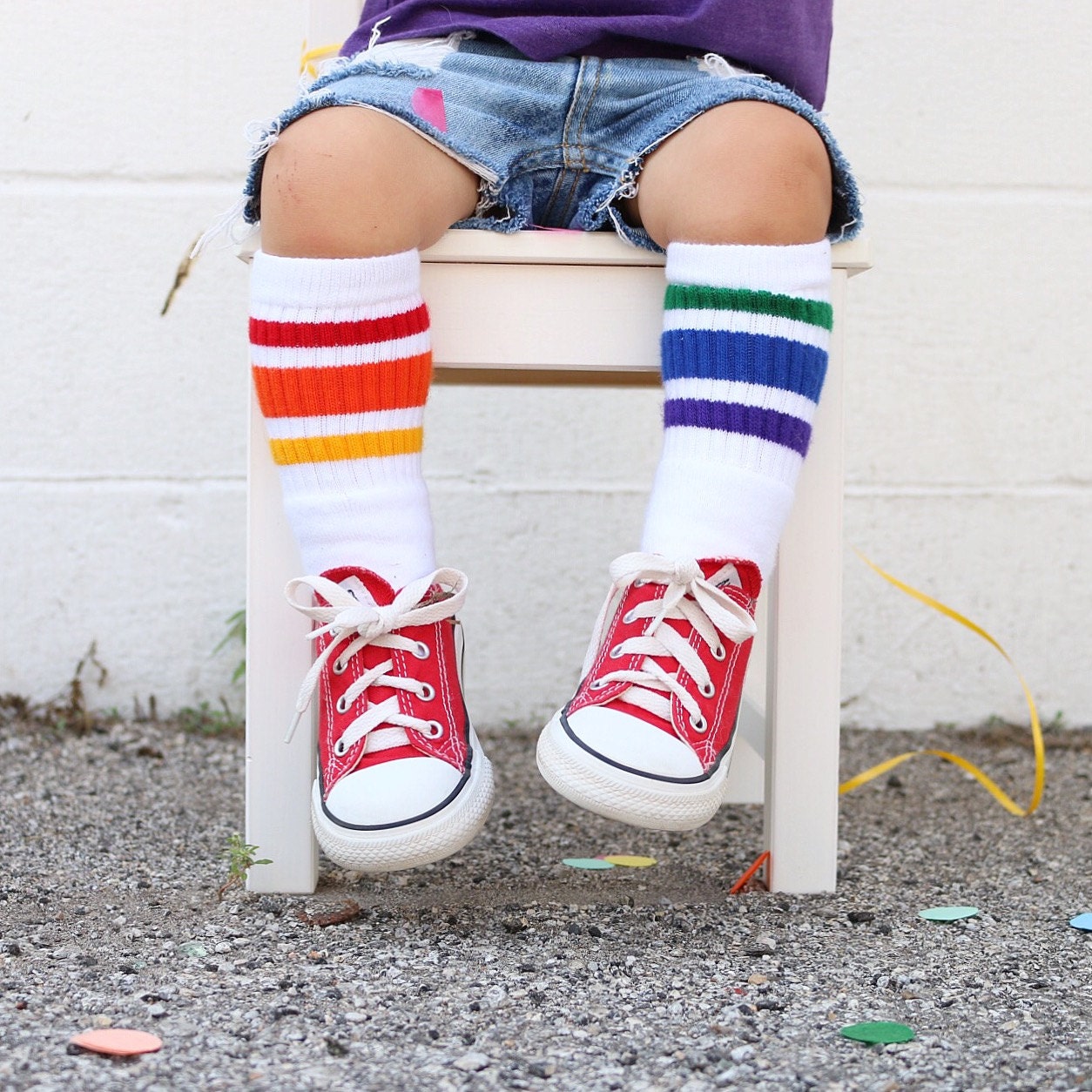 Kleinkind Regenbogen Gestreifte Tube Socken | Nicht Übereinstimmende Baby Stolze Kleinkind Regenbogen Gestreifte Tube Socken | Nicht Übereinstimmende Baby Stolze von PrideSocks