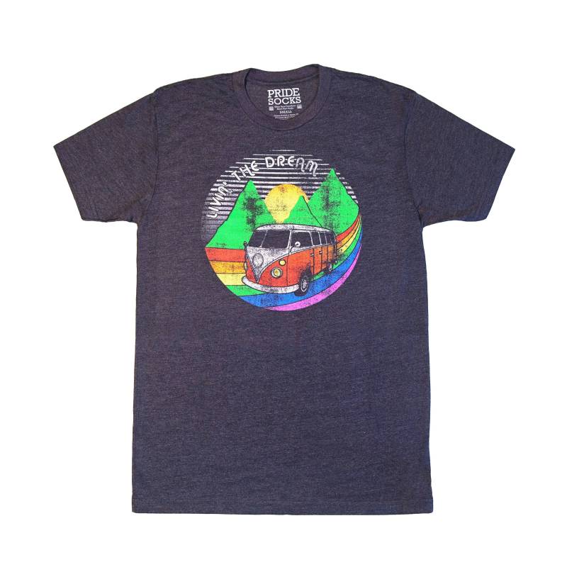 Livin Der Traum Shirt | Vintage Regenbogen Shirts T-Shirt Road Trip Stolze Socken Livin Der Traum Shirt | Vintage Regenbogen Shirts T-Shirt Road Trip Stolze Socken von PrideSocks