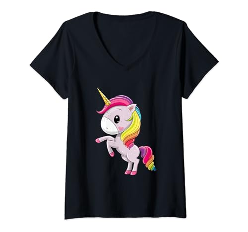 Damen LGBT Gay Lesbian CSD / Pride Einhorn Unicorn T-Shirt mit V-Ausschnitt von PrideStar