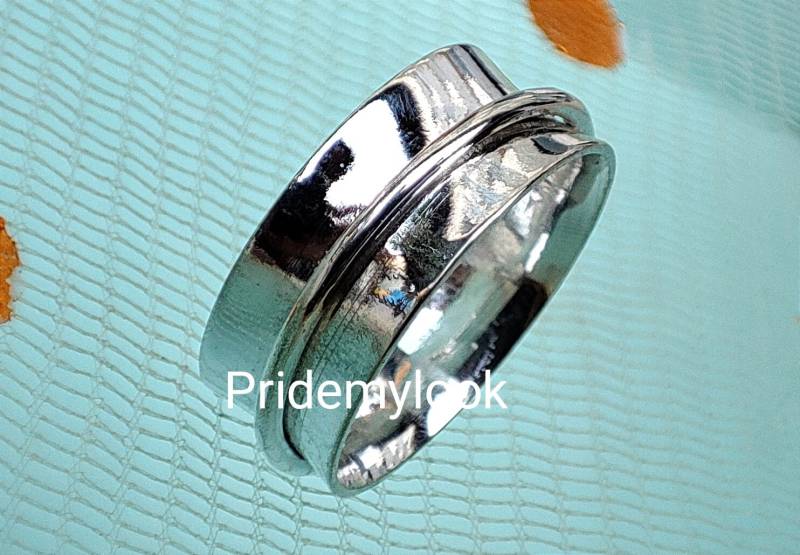 Spinner Ring, Handgemachte Meditation Sorgen Fidget Silber Ring Für Frau von Pridemylookk