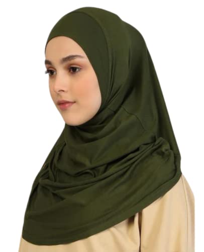 Prien Chic Hijab Für Damen, Türkisch Kopftuch Muslim, Frauen Konfektionskleidung Schal Kleider, Muslim Weicher Jersey Kopftücher, Burka, Easy Hijab Set, Muslimisch Abaya (Khaki) von Prien