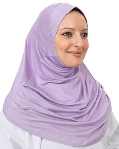 Prien Chic Hijab Für Damen, Türkisch Kopftuch Muslim, Frauen Konfektionskleidung Schal Kleider, Muslim Weicher Jersey Kopftücher, Burka, Easy Hijab Set, Muslimisch Abaya (Lila) von Prien