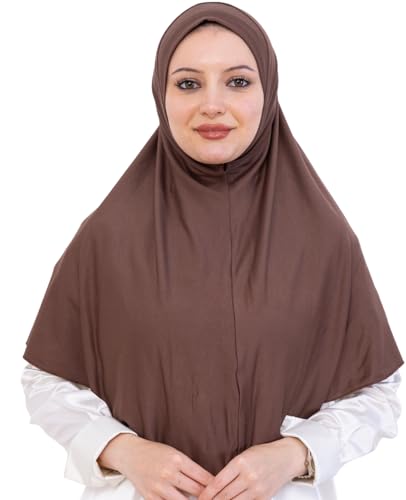 Prien Konfektion Kopftuch Für Damen, Muslimische Schal Frauen, Türkische Hijab Kleid, Turban Kleidung Für Gebetskleidung, Abaya, Tesettür Abiye, Khimar (Braun) von Prien