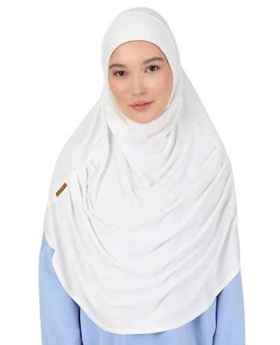 Prien Kopftuch für Damen, Lang Muslim Hijab Frauen, Türkisch Khimar Schal Islamische Kleidung, Konfektionshijab Kopftücher Kleider, Muslimische Sport Head Scarf Set (Cremefarben) von Prien