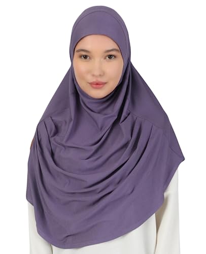 Prien Kopftuch für Damen, Lang Muslim Hijab Frauen, Türkisch Khimar Schal Islamische Kleidung, Konfektionshijab Kopftücher Kleider, Muslimische Sport Head Scarf Set (Damson) von Prien