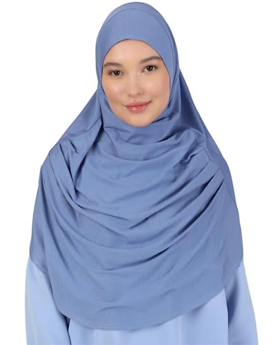 Prien Kopftuch für Damen, Lang Muslim Hijab Frauen, Türkisch Khimar Schal Islamische Kleidung, Konfektionshijab Kopftücher Kleider, Muslimische Sport Head Scarf Set (Hellblau) von Prien