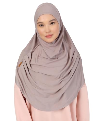 Prien Kopftuch für Damen, Lang Muslim Hijab Frauen, Türkisch Khimar Schal Islamische Kleidung, Konfektionshijab Kopftücher Kleider, Muslimische Sport Head Scarf Set (Heller Nerz) von Prien