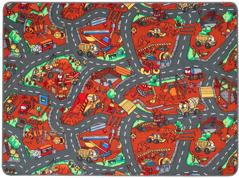 Primaflor-Ideen in Textil Kinderteppich "BAUSTELLE, Made in Belgium", rechteckig, 5 mm Höhe, Straßen-Spiel-Teppich, Kinderzimmer von Primaflor-Ideen In Textil