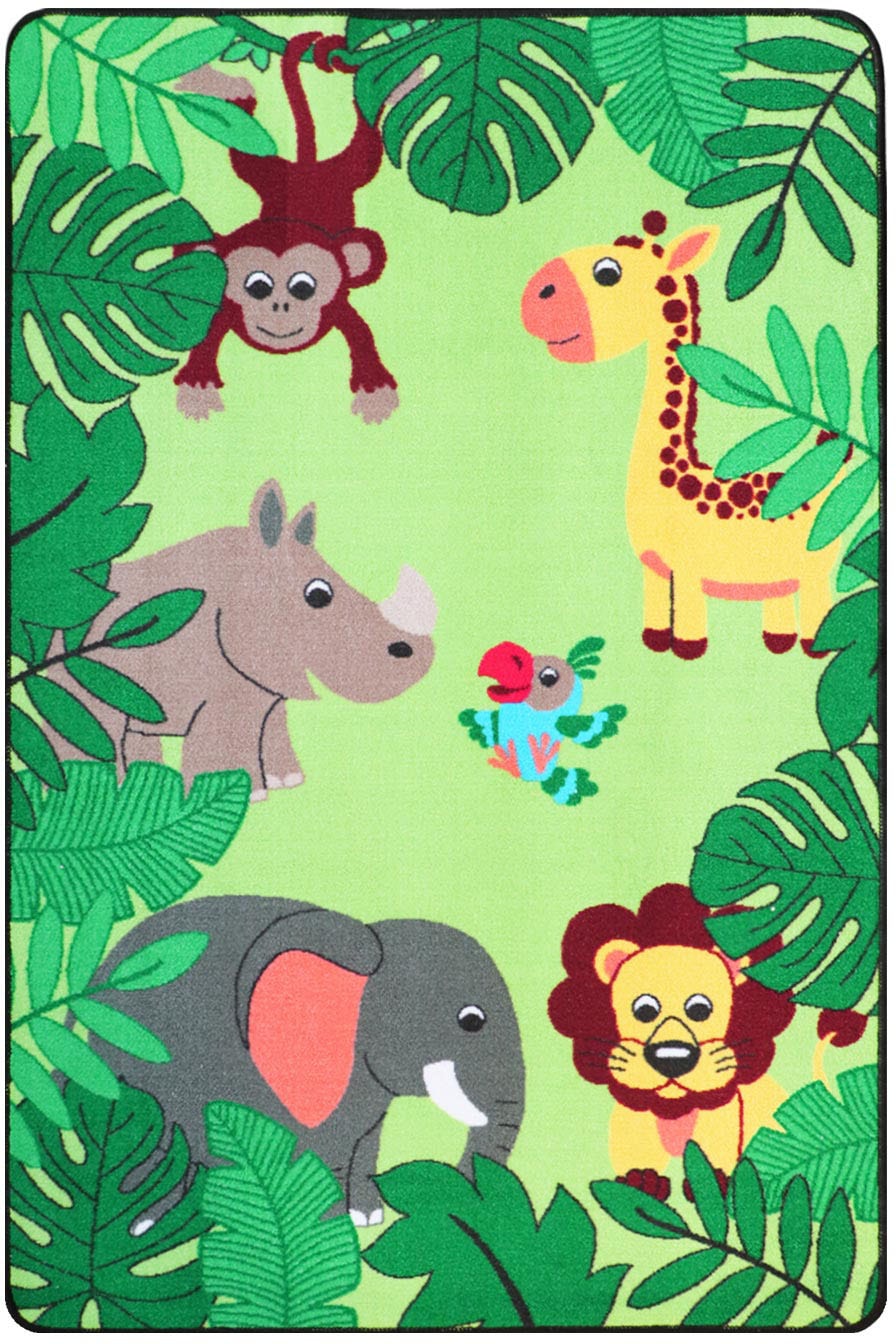 Primaflor-Ideen in Textil Kinderteppich "JUNGLE, Made in Belgium" rechteckig 5 mm Höhe Motiv Dschungel Tiere, Kinderzimmer von Primaflor-Ideen In Textil