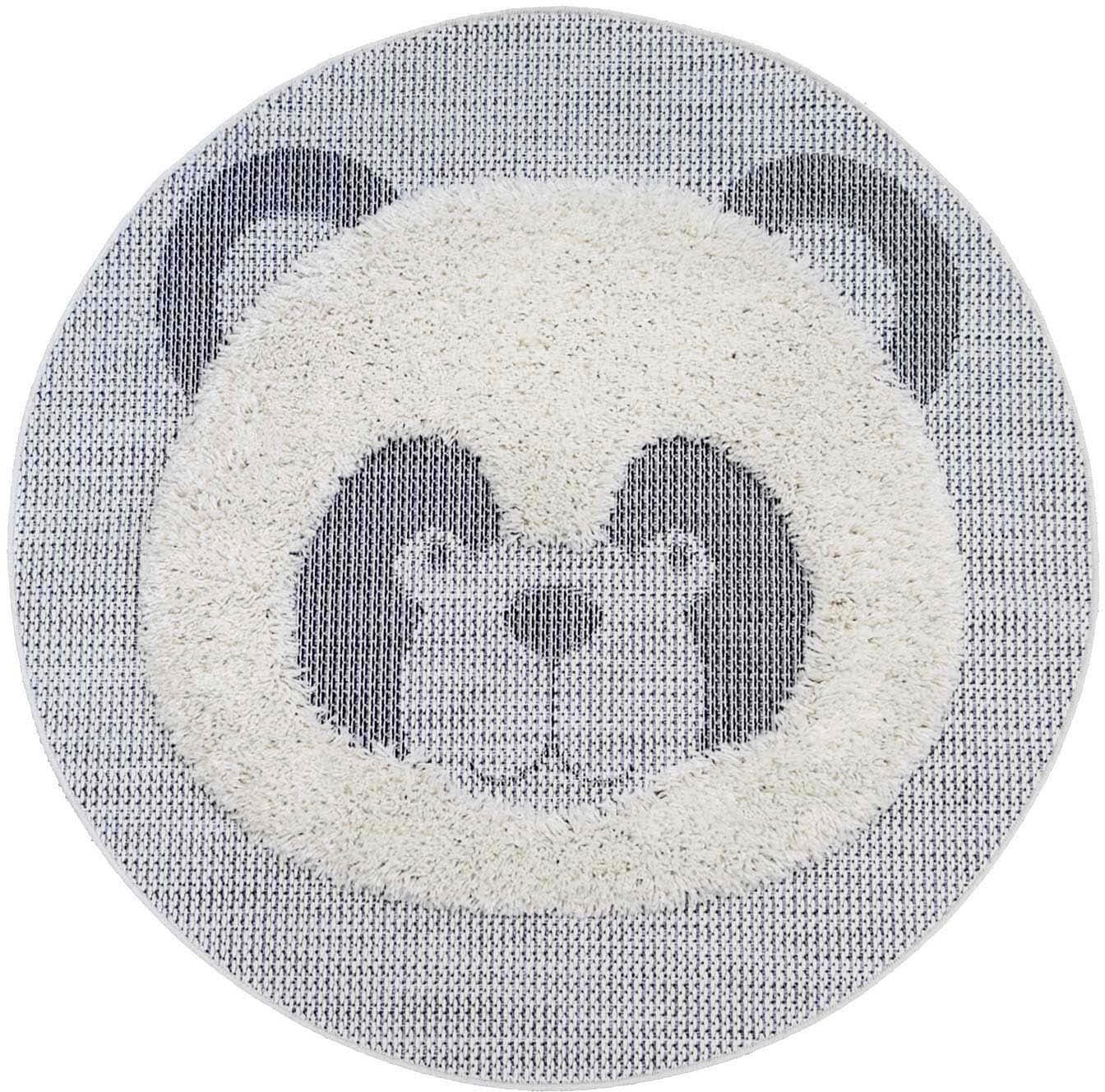 Primaflor-Ideen in Textil Kinderteppich "NAVAJO - Panda" rund 35 mm Höhe Hoch-Tief-Effekt, Motiv Panda, Kinderzimmer von Primaflor-Ideen In Textil