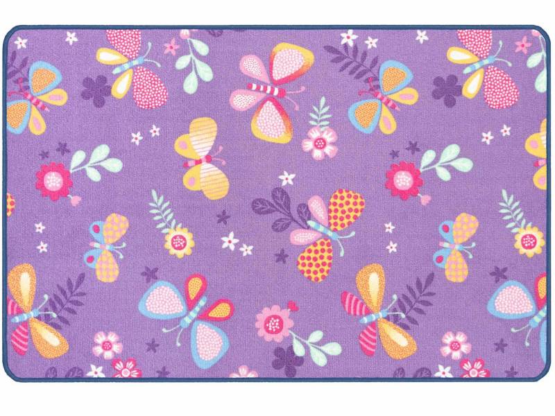 Primaflor-Ideen in Textil Kinderteppich "PAPILLON, Made in Belgium", rechteckig, 6,5 mm Höhe, Motiv Schmetterlinge, Kinderzimmer von Primaflor-Ideen In Textil