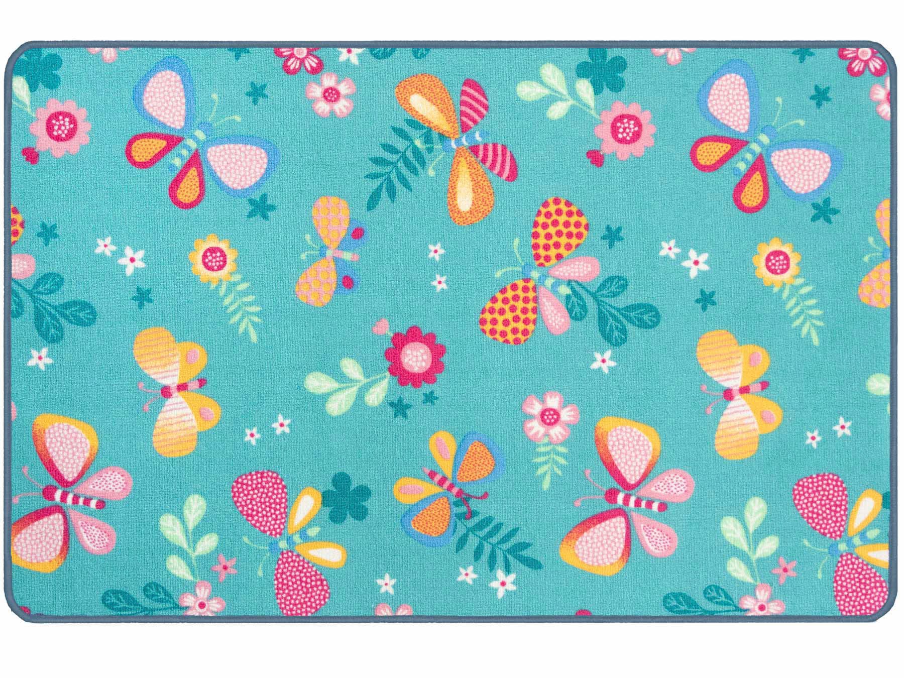 Primaflor-Ideen in Textil Kinderteppich "PAPILLON, Made in Belgium", rechteckig, 6,5 mm Höhe, Motiv Schmetterlinge, Kinderzimmer von Primaflor-Ideen In Textil