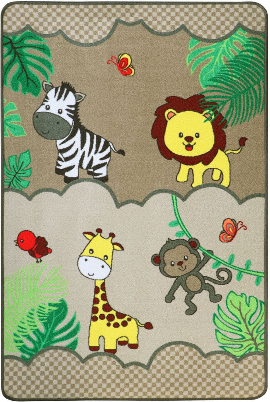 Primaflor-Ideen in Textil Kinderteppich "SAFARI, Made in Belgium", rechteckig, 5 mm Höhe, Motiv Tiere der Savanne, Kinderzimmer von Primaflor-Ideen In Textil