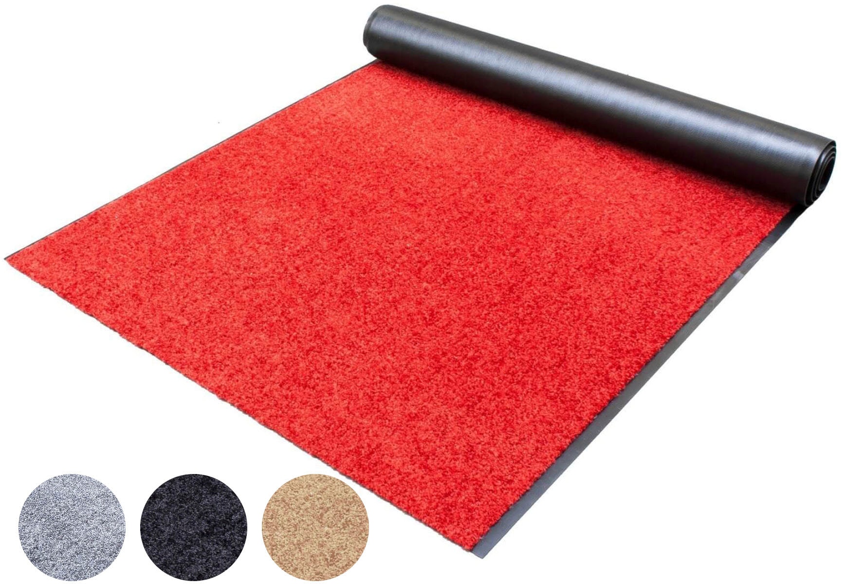 Primaflor-Ideen in Textil Läufer "Schmutzfangläufer CLEAN, Made in Belgium" rechteckig 9 mm Höhe Schmutzfangmatte, Uni Farben, strapazierfähig, rutschhemmend, waschbar von Primaflor-Ideen In Textil