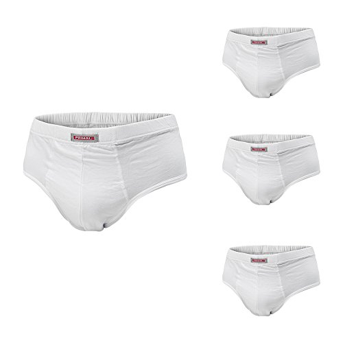 PRIMAL Herren-Slip 4 Paar Übergrößen sortiert und weiß Baumwolle Art.2211, 4 Paar Weiß, 10 von Primal