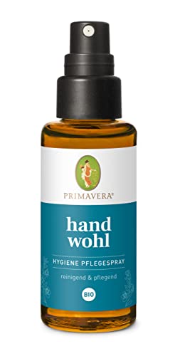 PRIMAVERA Handwohl Hygiene Pflegespray bio 50 ml - reinigende Wirkung von Bio-Alkohol, Rosenwasser und Myrtenwasser - vitalisierend - vegan von Primavera