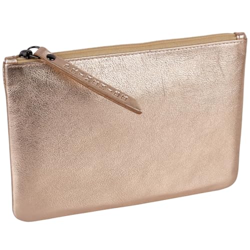 Prime Hide Damen Ledertasche mit Reißverschluss, Roségold, Einheitsgröße, Ledertasche mit Reißverschluss von Prime Hide