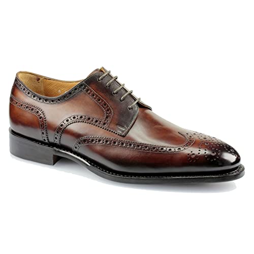 Prime Shoes Ferrara Herren Business-Schnürschuh Budapester Rahmengenäht Ledersohle Kalbsleder Crust Castagno/Mittelbraun 46 von Prime Shoes