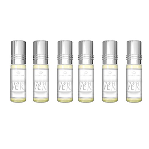 Prime Echt Attar Öl Parfüm Duft Alkoholfrei Halal 6-ml Top Qualität 6 ml x 6 PCS (6er Pack) - Silbern von Prime perfume