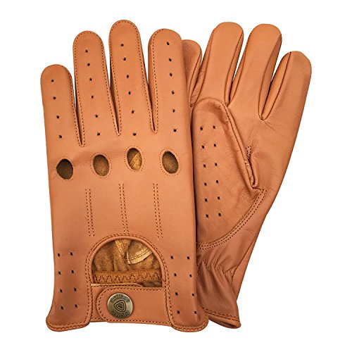 Prime 507 Echtleder-Handschuhe für Herren, qualitativ hochwertig, weich, ohne Futter, zum Autofahren, Retro-Stil, in 10 Farben erhältlich Gr. onesize, hautfarben von Prime