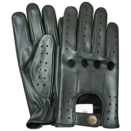 Prime 507 Echtleder-Handschuhe für Herren, qualitativ hochwertig, weich, ohne Futter, zum Autofahren, Retro-Stil, in 10 Farben erhältlich Gr. onesize, schwarz von Prime