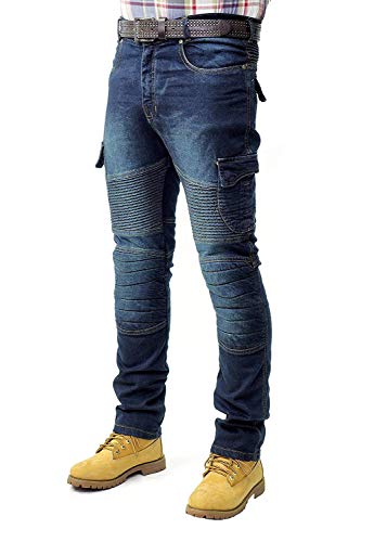 Prime Herren Arbeitshose Herren Cargohose Heer Armeehosen Multi Taschen Pants (BLACK-DENIM-005, 32W X 32L) von Prime