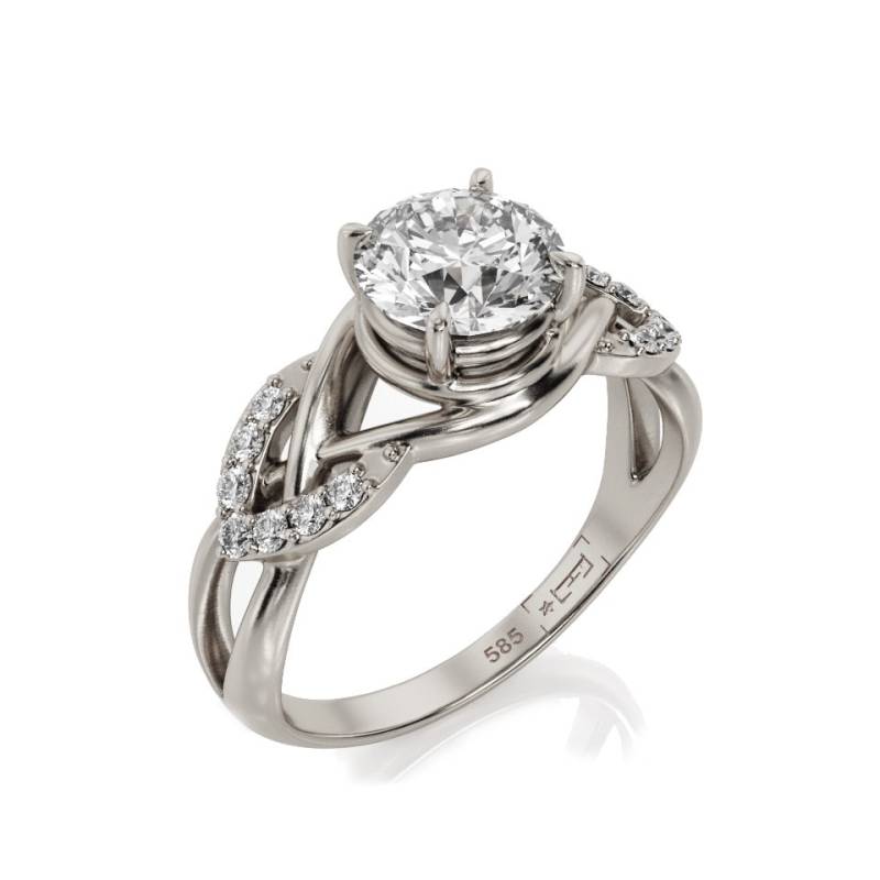 Art Deco 1Ct Moissanit Verlobungsring 14K Gold Celtic Filigree von PrimeElement