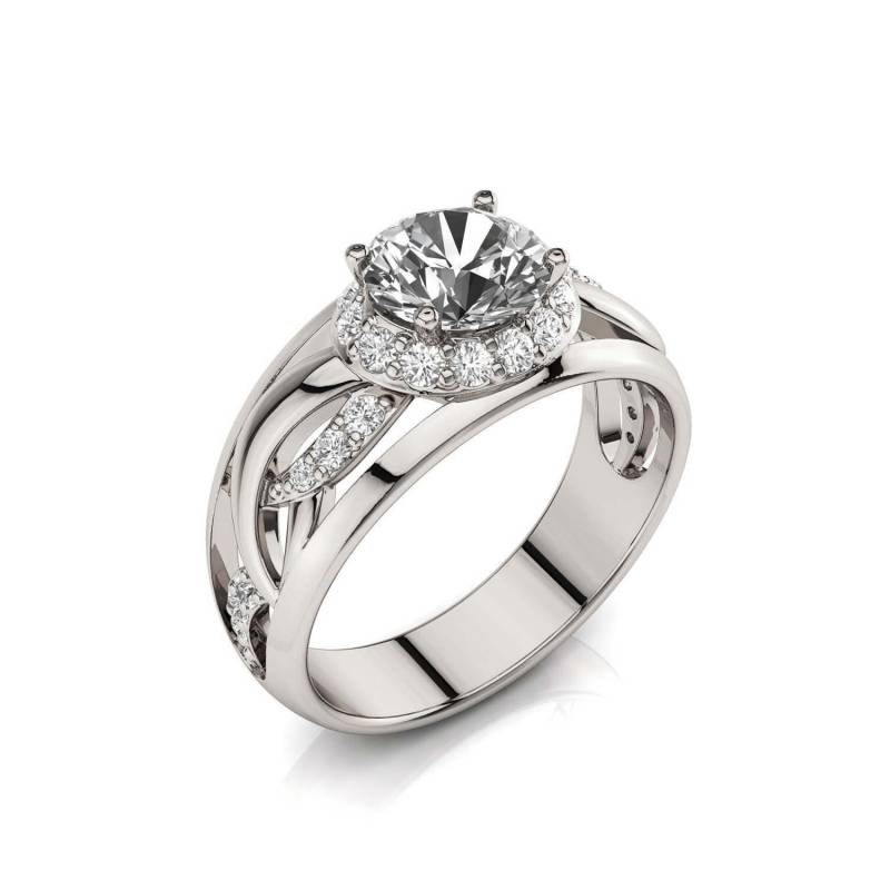 Art Deco Moissanit Verlobungsring 14K Gold Keltisch Filigree von PrimeElement