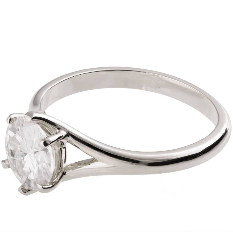 Handgemachter 14K Weißgold Moissanit Solitär Verlobungsring | 1.5Ct Handgemachter 14K Weißgold Moissanit Solitär Verlobungsring | 1.5Ct von PrimeElement