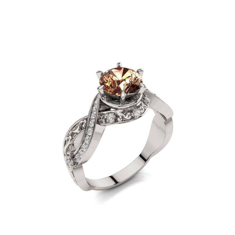 Morganit Verlobungsring 14K Gold Art Deco Filigraner Ring Morganit Verlobungsring 14K Gold Art Deco Filigraner Ring von PrimeElement