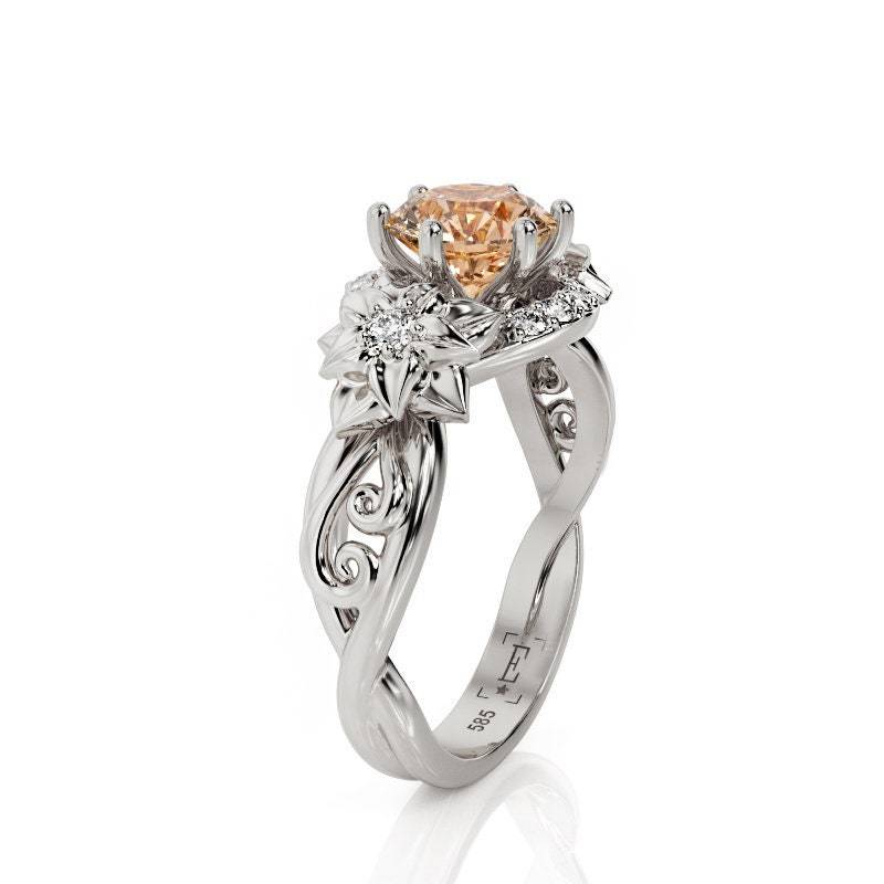 Vintage Morganit Verlobungsring 14K Weißgold von PrimeElement