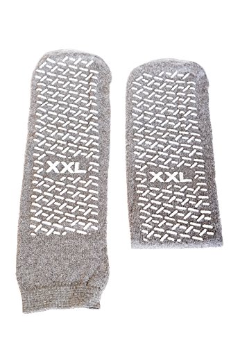 PrimeMed Graue, rutschfeste Socken - 3 Paar, Grau, XXL - Schlupfschuh von PrimeMed