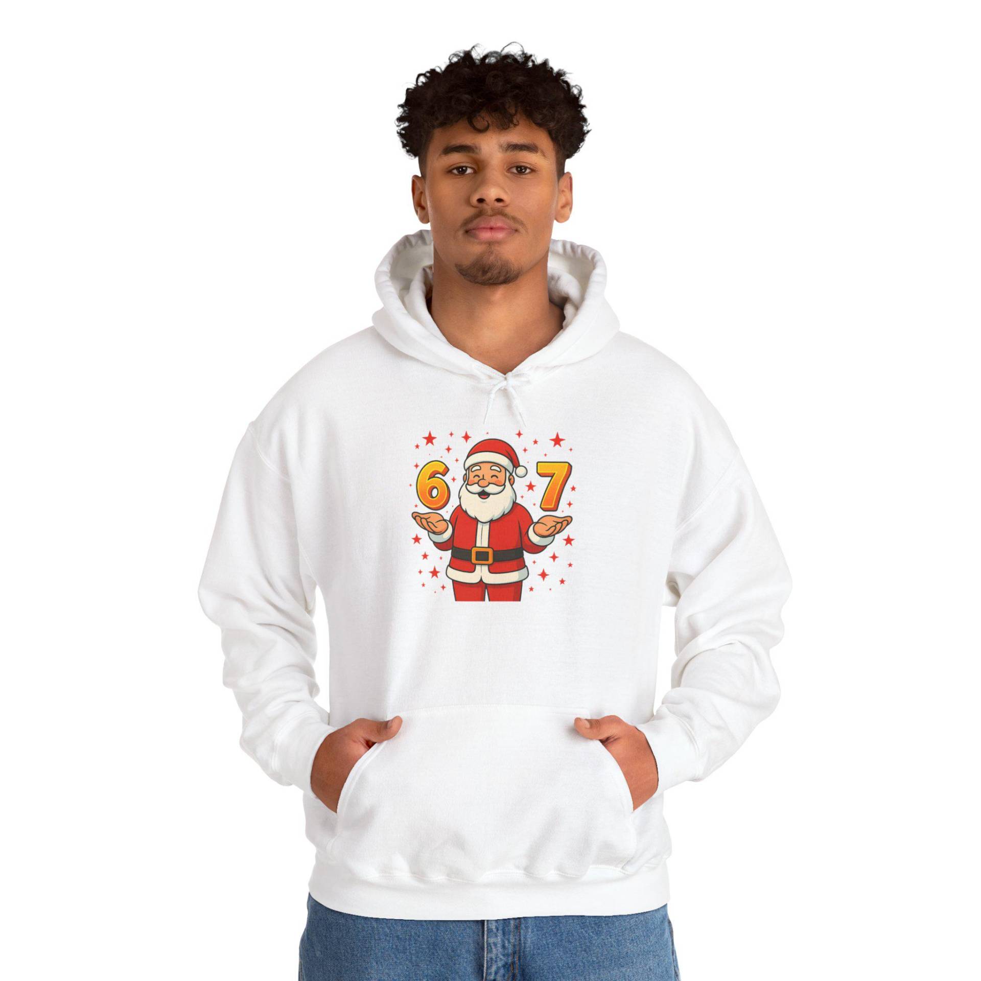 Christmas Hoodie, Santa Claus Slogan 6/7 Funny Gift Unisex Sweatshirt, Holiday Present, Festive Pullover von PrimeTeeStoreDesigns