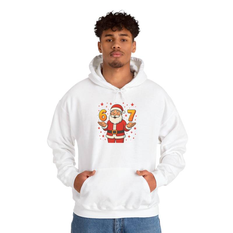 Christmas Hoodie, Santa Claus Slogan 6/7 Funny Gift Unisex Sweatshirt, Holiday Present, Festive Pullover von PrimeTeeStoreDesigns