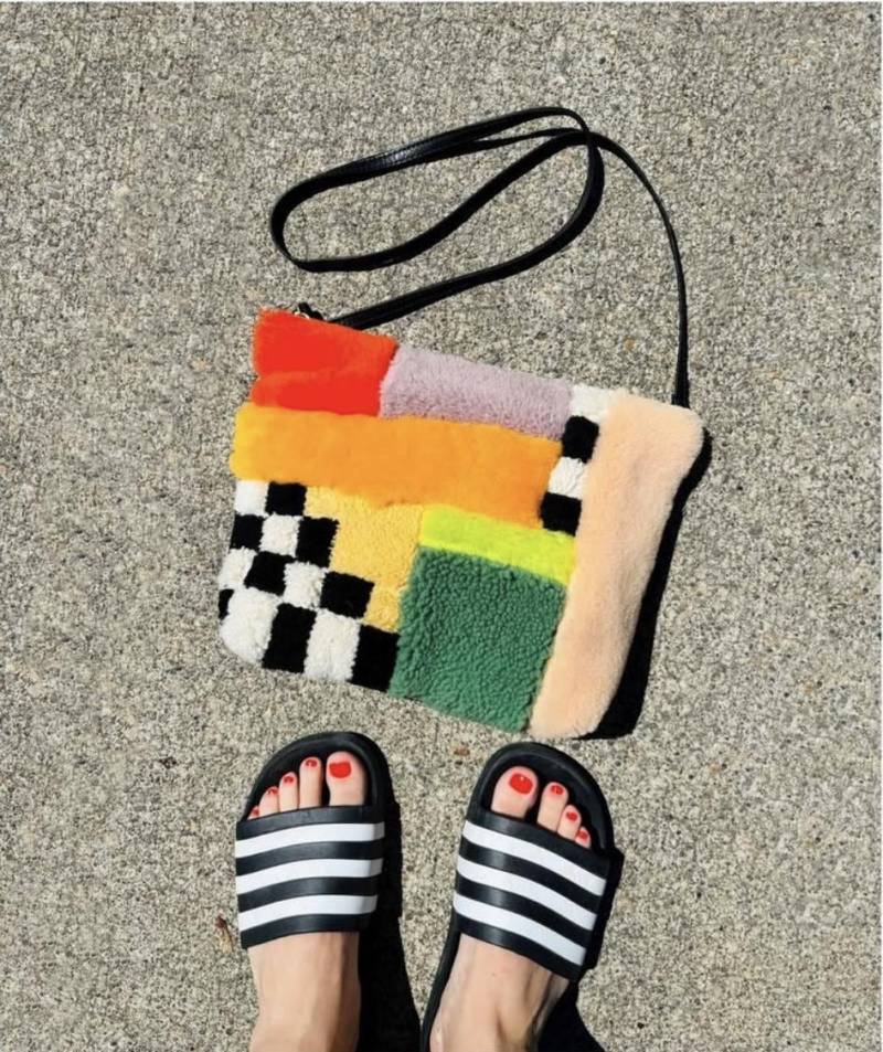 Spielplatz Shearling Crossbody Geldbörse | Tasche Mini-Hobo von PrimecutBags