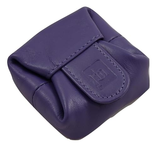 Primehide Geldbörse und Ohrhörertasche aus Leder, erweiterbares Design, 7 x 7 x 2 cm, mehrere Farben, violett, Einheitsgröße, Zeitgenössisch von Prime Hide