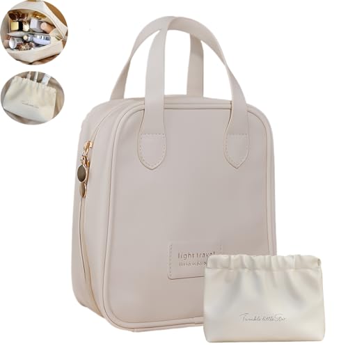 Primepixell Kosmetiktasche für Damen, mit Lippenstifttaschen, Make-up-Tasche für Reisen, Kulturbeutel für Mädchen, Kosmetiktasche ist geeignet für die Organisation von Kosmetika, weiß Primepixell Kosmetiktasche für Damen, mit Lippenstifttaschen, Make-up-Tasche für Reisen, Kulturbeutel für Mädchen, Kosmetiktasche ist geeignet für die Organisation von Kosmetika, weiß von Primepixell
