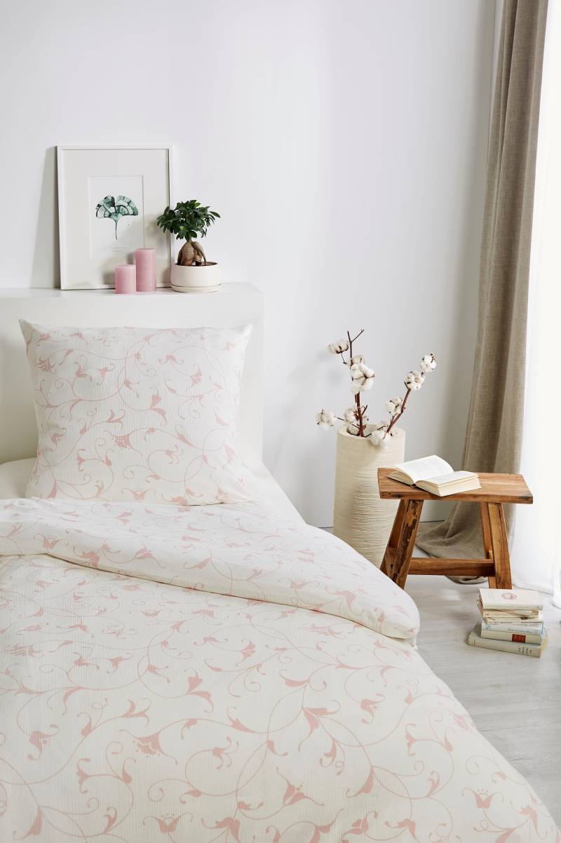 Primera Bettwäsche "Bio Crepe Ranken" 2 Stk. tlg. mit filigranem Rankenmuster von Primera