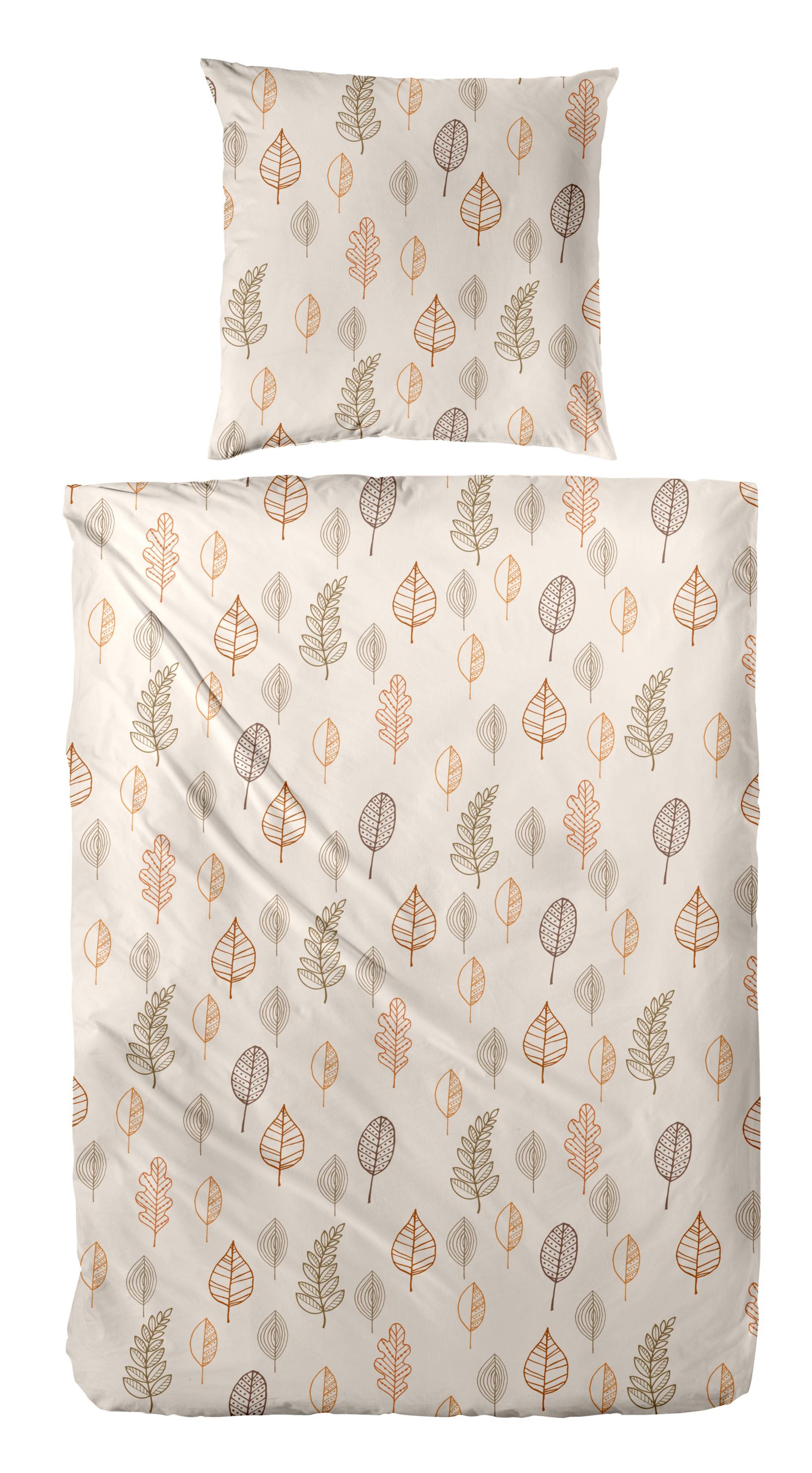 Primera Bettwäsche "Biber-Bettwäsche Autum Leaf" 2 Stk. tlg. mit floralen Motiven von Primera