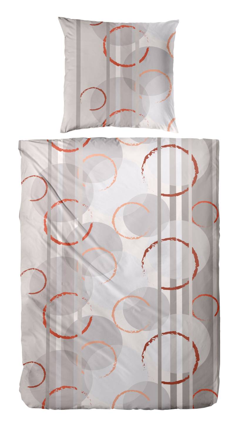 Primera Bettwäsche "Biber-Bettwäsche Circular" 2 Stk. tlg. mit abstrakten Kreisen von Primera