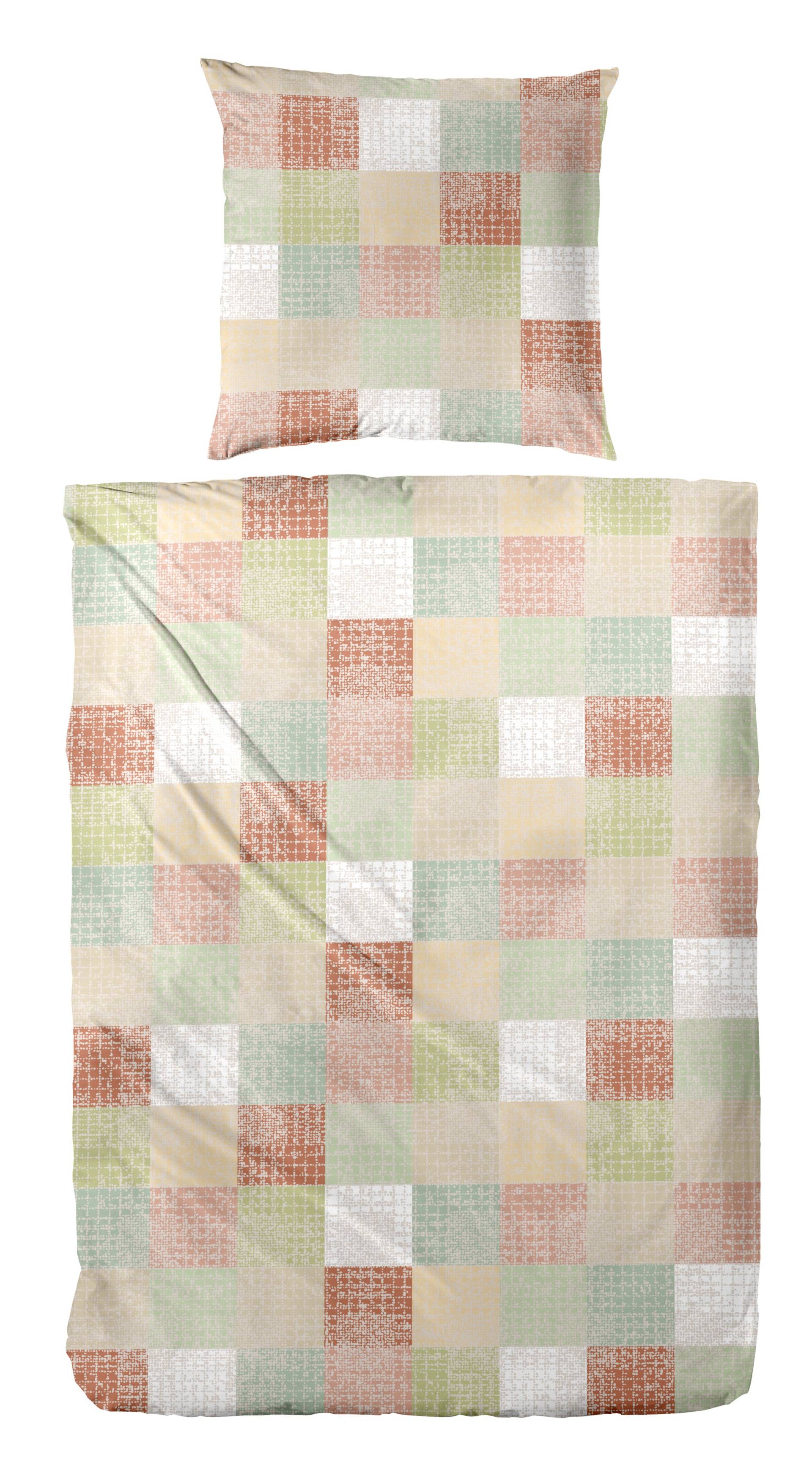 Primera Bettwäsche "Biber-Bettwäsche Pixelgrid" 2 Stk. tlg. mit klassischer Karo-Optik von Primera