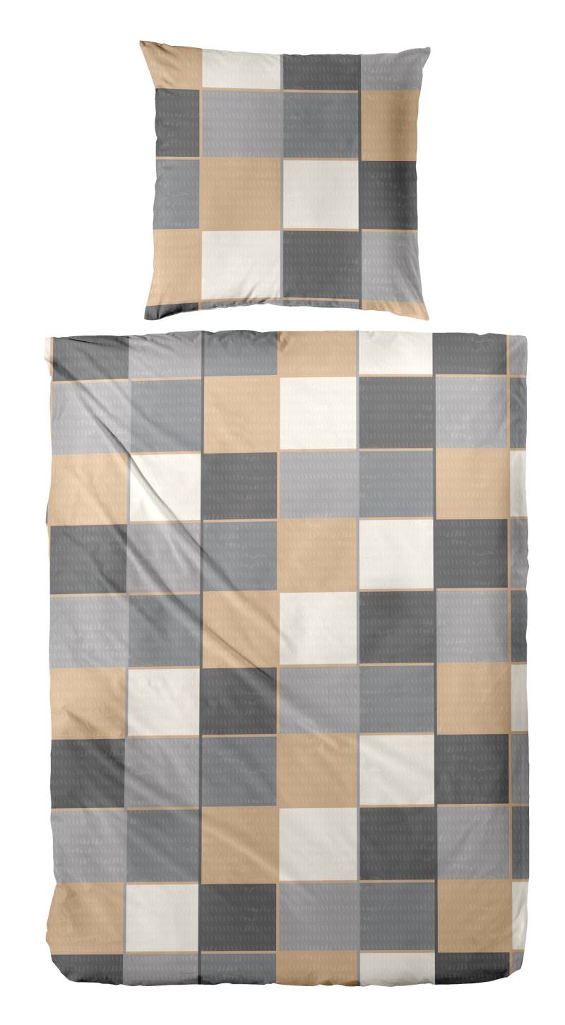 Primera Bettwäsche "Feinbiber-Bettwäsche Tile" 2 Stk. tlg. mit klasschischem Kachelmuster von Primera