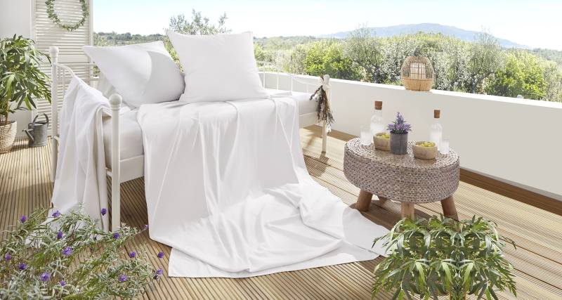 Primera Bettwäsche "Summer-Set Stone-Washed, Kissenbezug + Tuch" 2 Stk. tlg. die perfekte Lösung für heiße Nächte von Primera