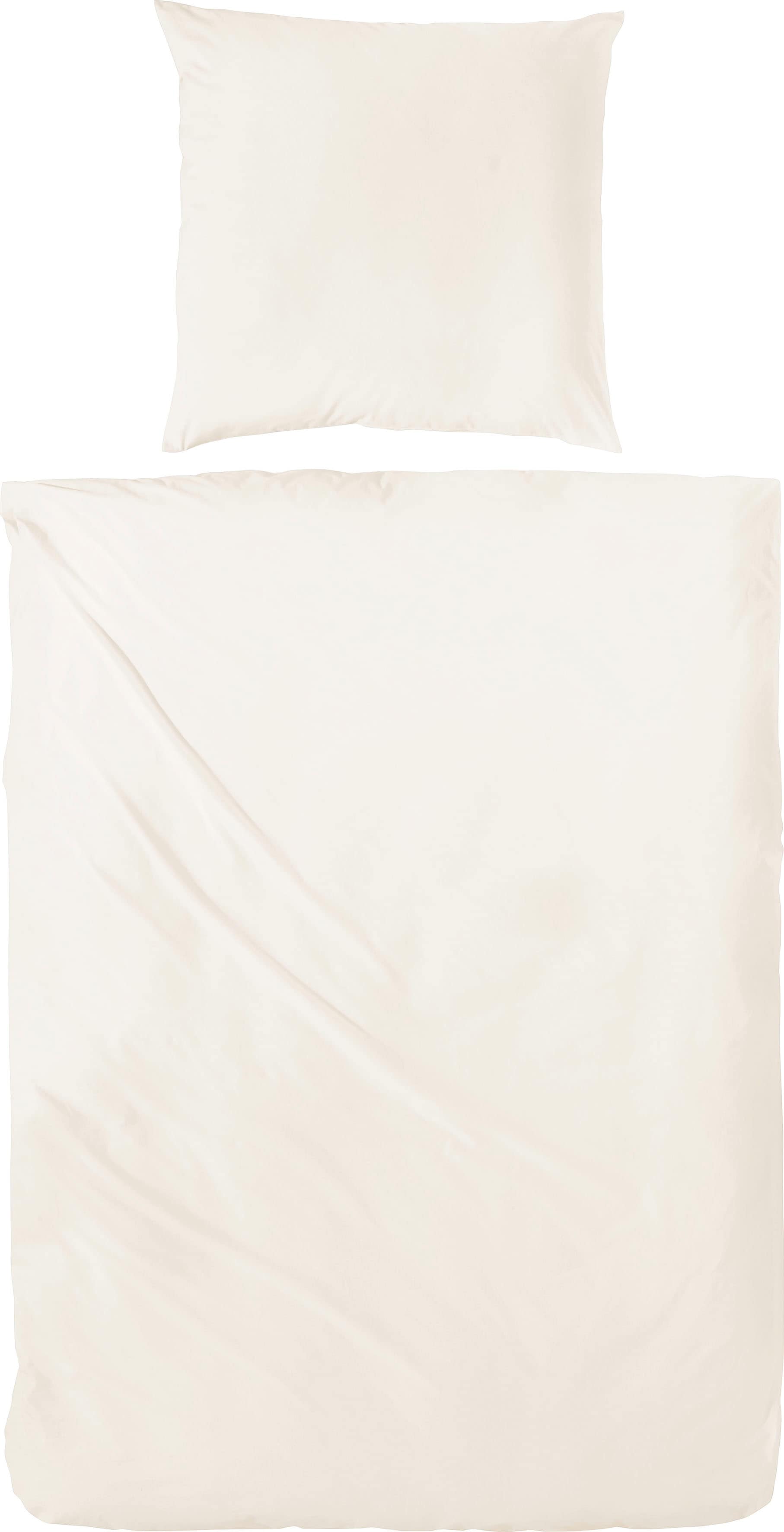 Primera Bettwäsche "Uni Luxus-Satin in Gr. 135x200, 155x220 oder 200x200 cm", (2 tlg.), Bettwäsche aus Baumwolle, unifarbene Bettwäsche mit Reißverschluss von Primera