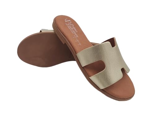 Primo Calzature Elegante Damen-Sommerschuhe, flache Ledersandalen, Sommerschuhe, echtes Made in Italy, Platin, 38 EU Primo Calzature Elegante Damen-Sommerschuhe, flache Ledersandalen, Sommerschuhe, echtes Made in Italy, Platin, 38 EU von Primo Calzature