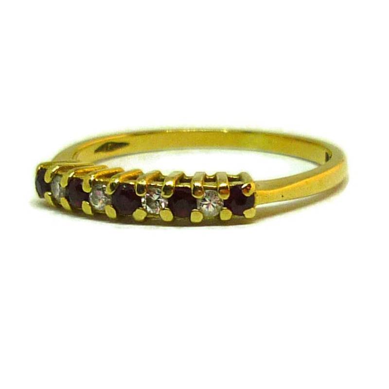 Vintage 18K Gold Rubin & Diamant Ring - Größe 5, 5 von PrimroseFeather